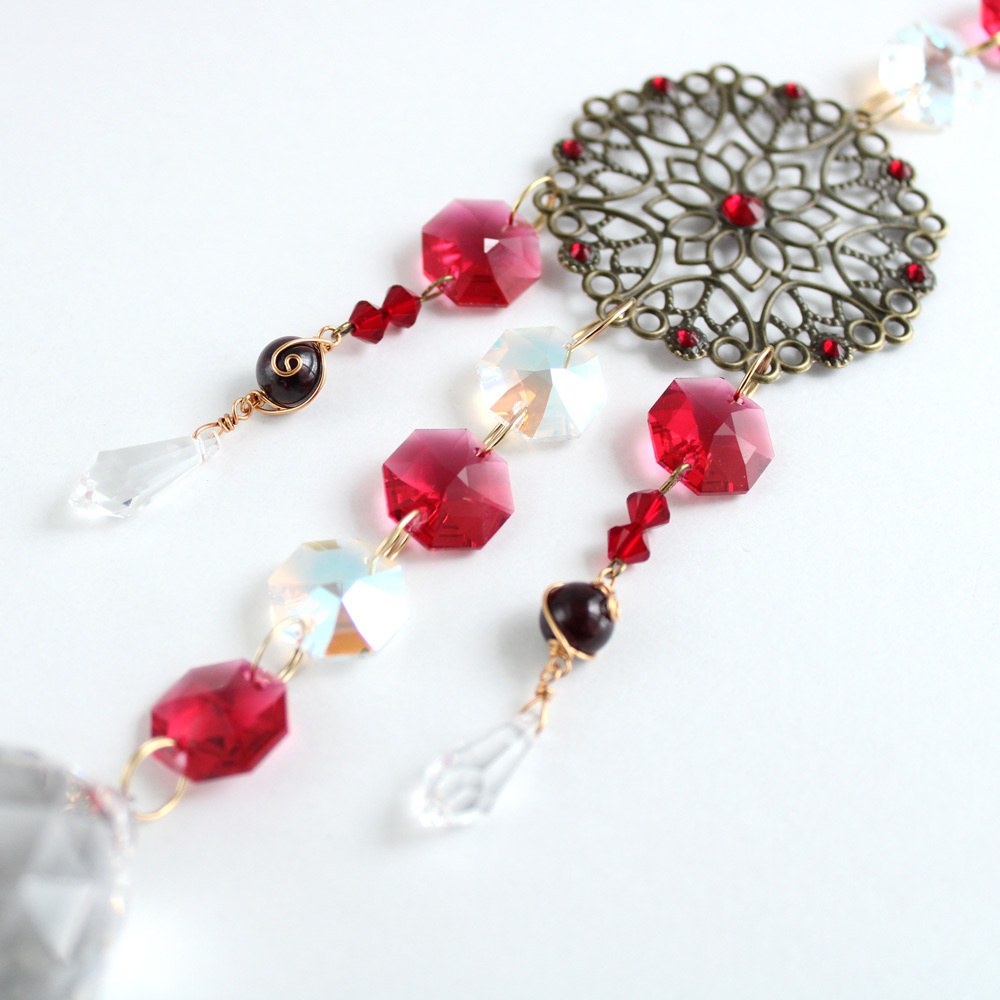 ~ ガーネット ~ 情熱のサンキャッチャー ☆ Swarovski Crystal使用
