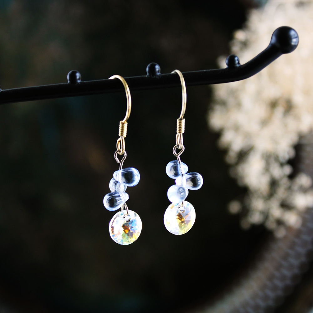 【希少】星の雫ピアス(全7色)☆Swarovski Crystal使用