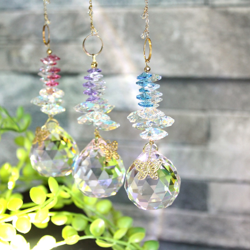 バタフライのサンキャッチャー ⭐︎スワロフスキー・クリスタル使用