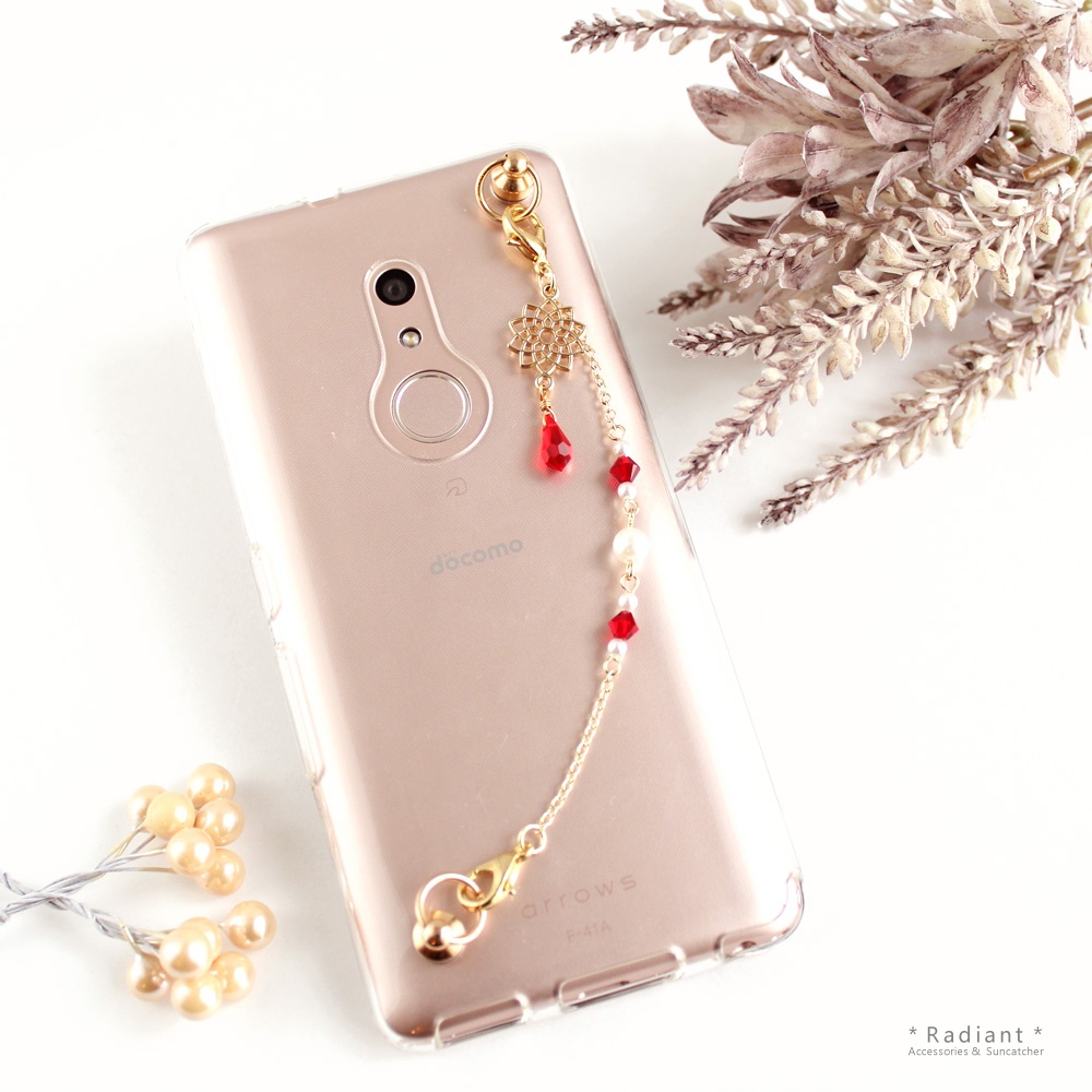 高級クリスタルのミニサンキャッチャー付きキーリングハンガー(全5色)☆数量限定