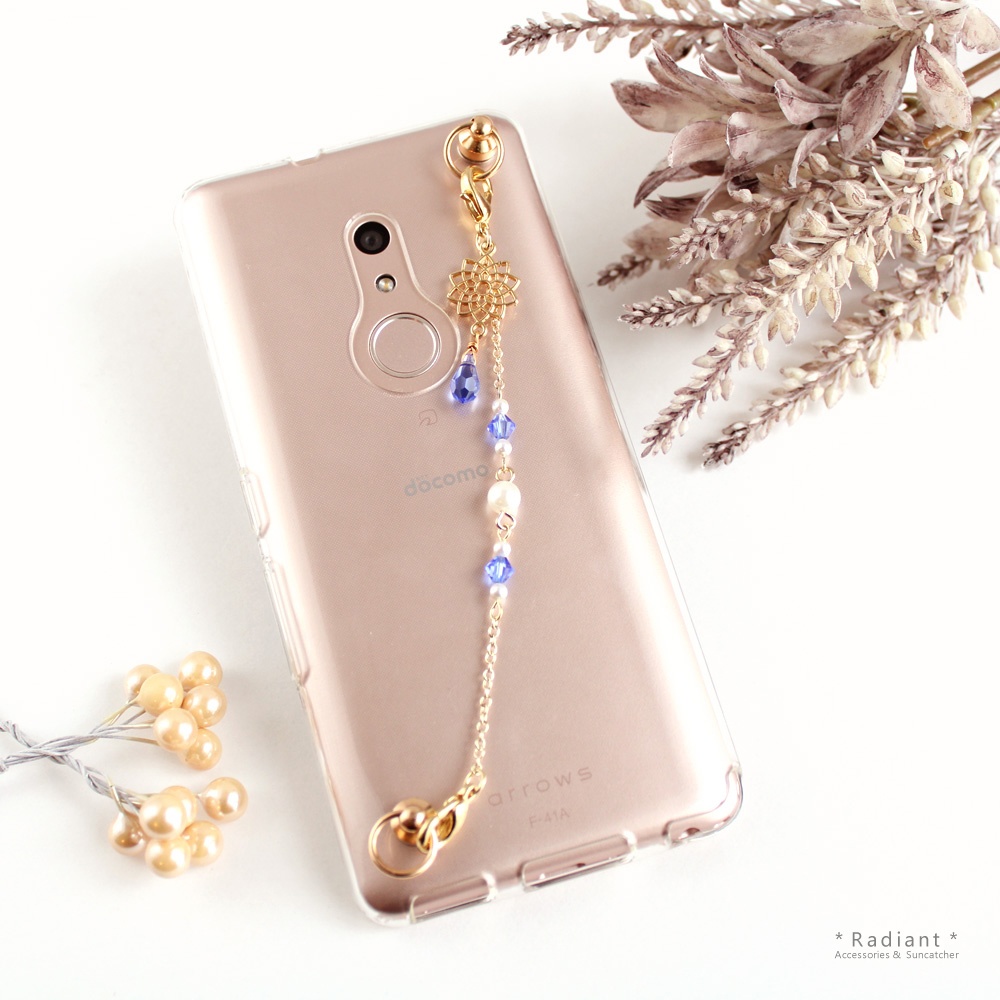 高級クリスタルのミニサンキャッチャー付きキーリングハンガー(全5色)☆数量限定