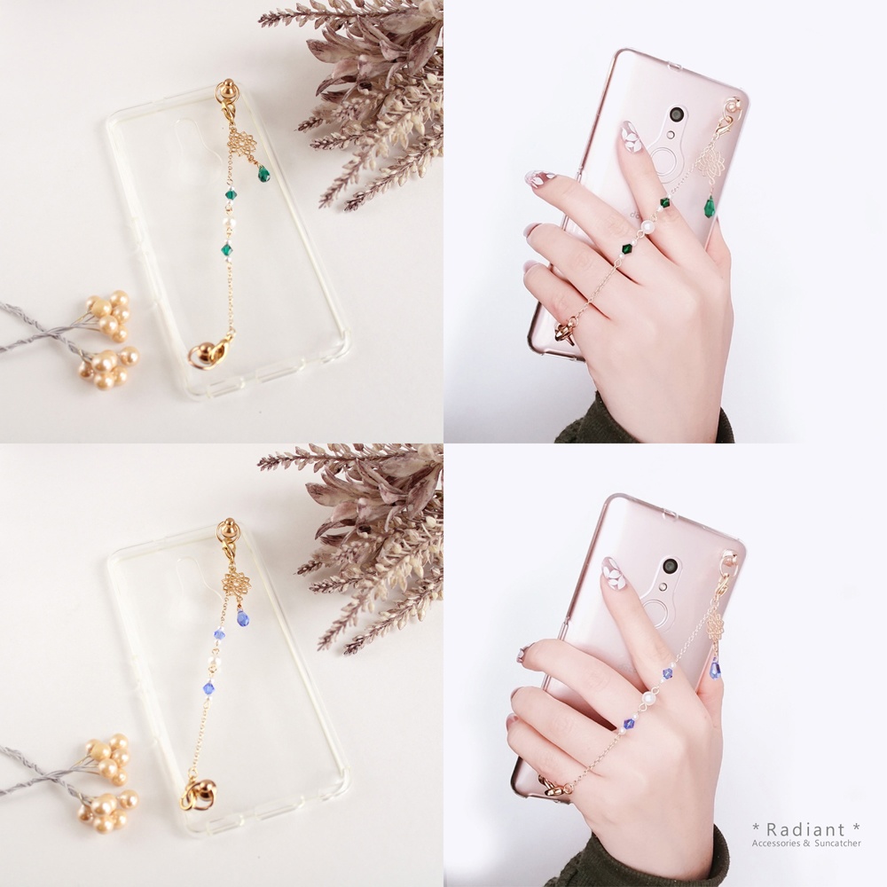 高級クリスタルのミニサンキャッチャー付きキーリングハンガー(全5色)☆数量限定