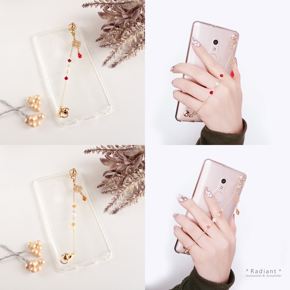 高級クリスタルのミニサンキャッチャー付きキーリングハンガー(全5色)☆数量限定