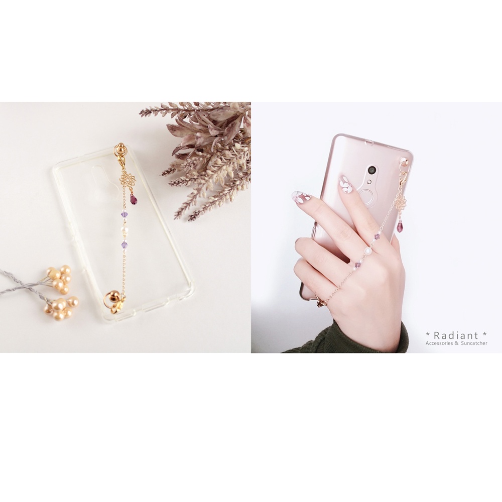 高級クリスタルのミニサンキャッチャー付きキーリングハンガー(全5色)☆数量限定