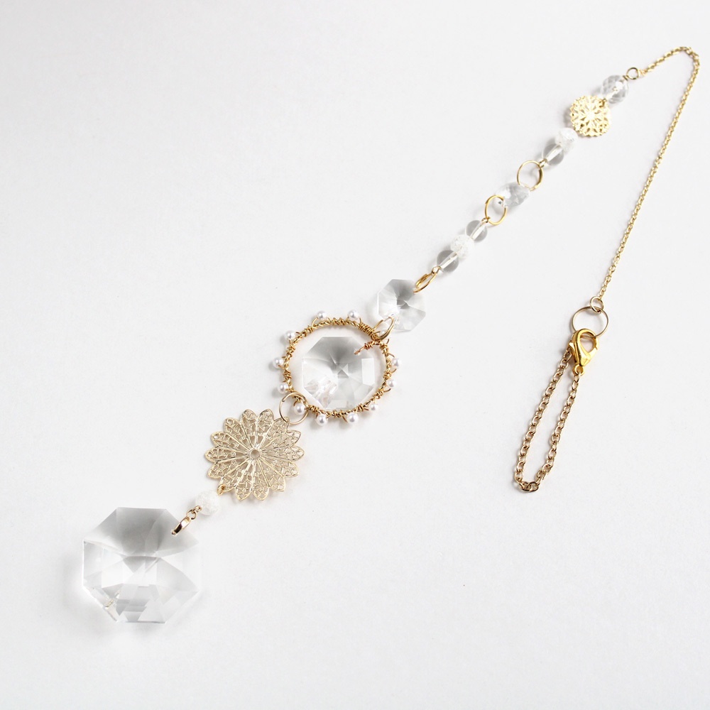 ~ クォーツ ~ 水晶とオクタゴンのサンキャッチャー【数量限定】 ☆ Swarovski Crystal使用