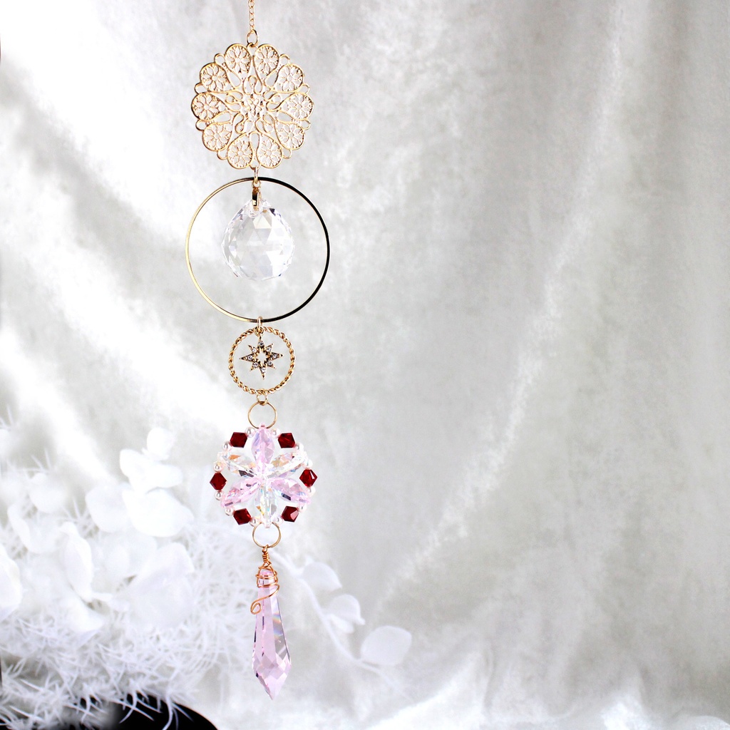 Swarovski Crystal使用★星華のサンキャッチャー(全3色)