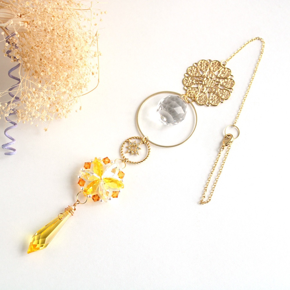 Swarovski Crystal使用★星華のサンキャッチャー(全3色)