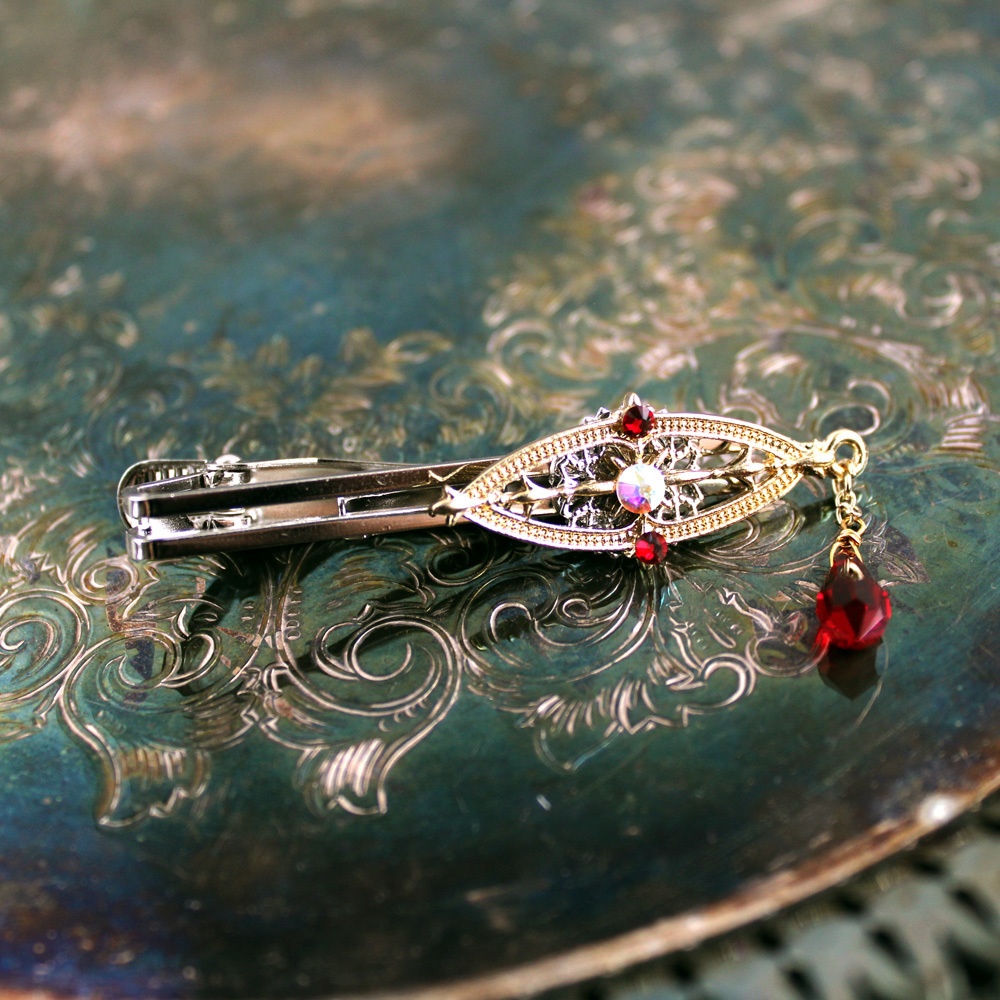 【数量限定】ロンバスのタイピン(全5色) スワロフスキー・クリスタル使用