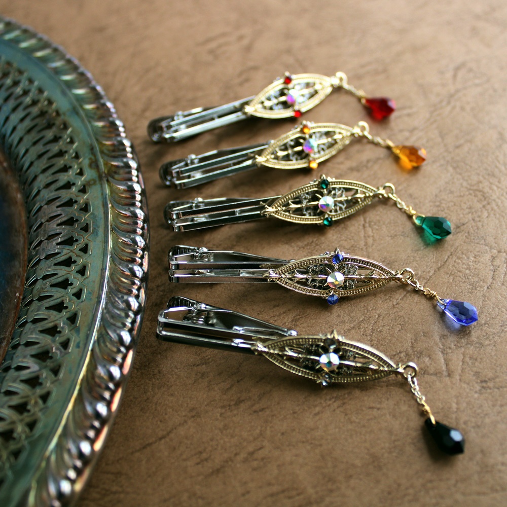 【数量限定】ロンバスのタイピン(全5色) スワロフスキー・クリスタル使用