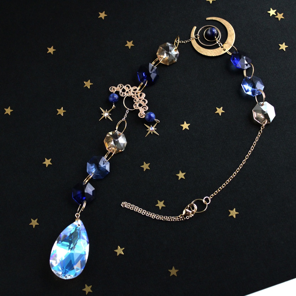 〜惑星のサンキャッチャー ⭐︎9月誕生石ラピスラズリ【スワロフスキー・クリスタル使用】