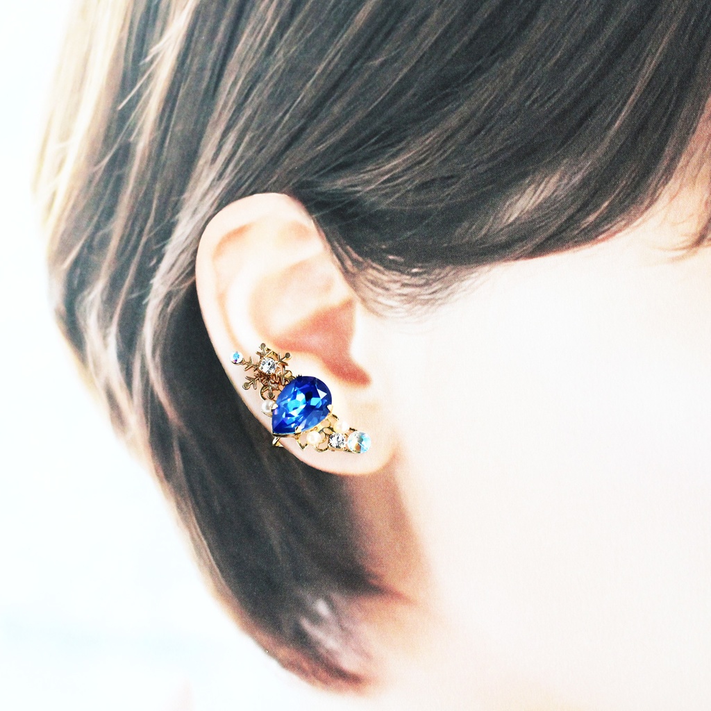 瑞雪のイヤーカフ(全2色)☆高品質クリスタル使用