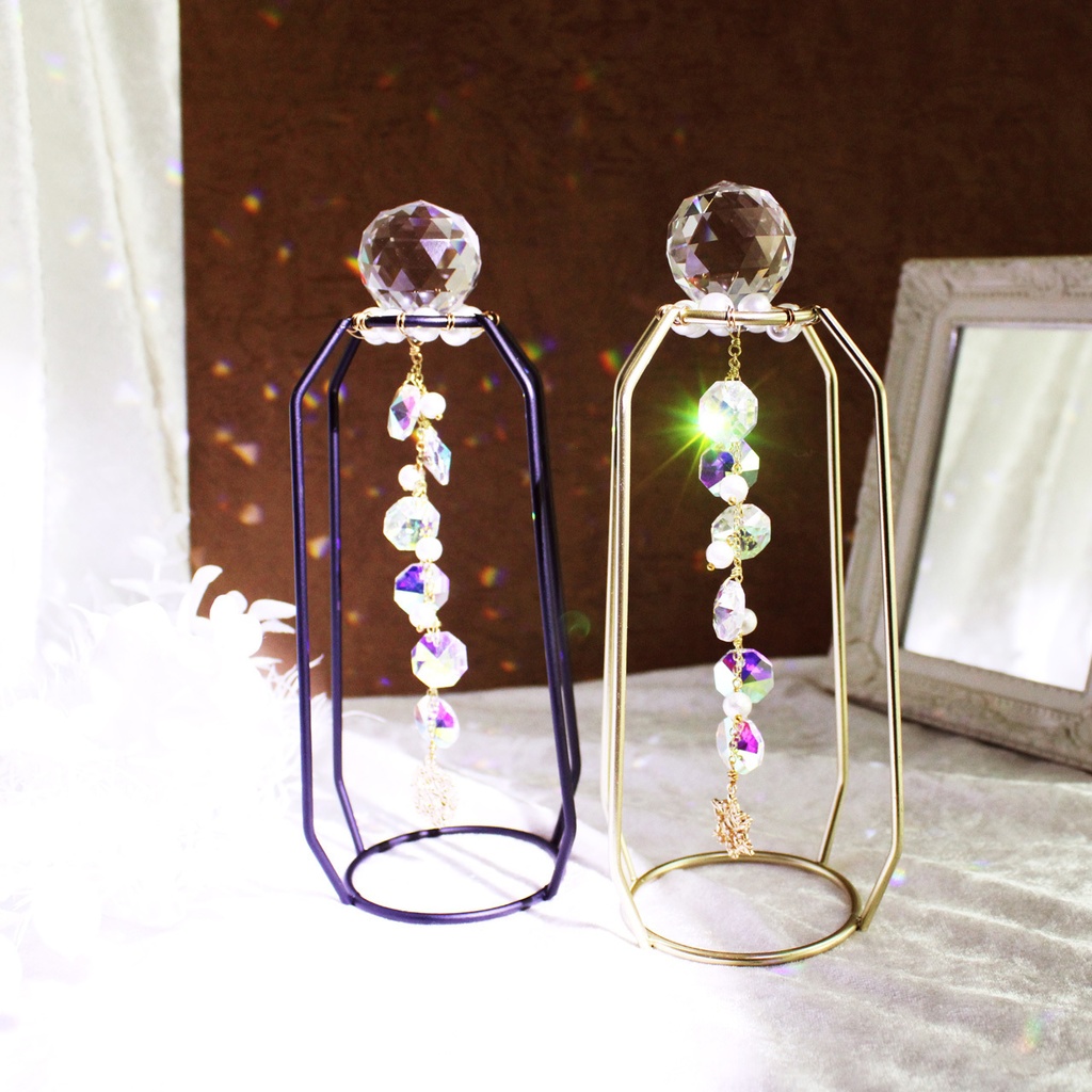 ギフトにも♪スタンド付☆置き型 綿雪のサンキャッチャー☆(2種・星と雫)【高級クリスタル使用】 】