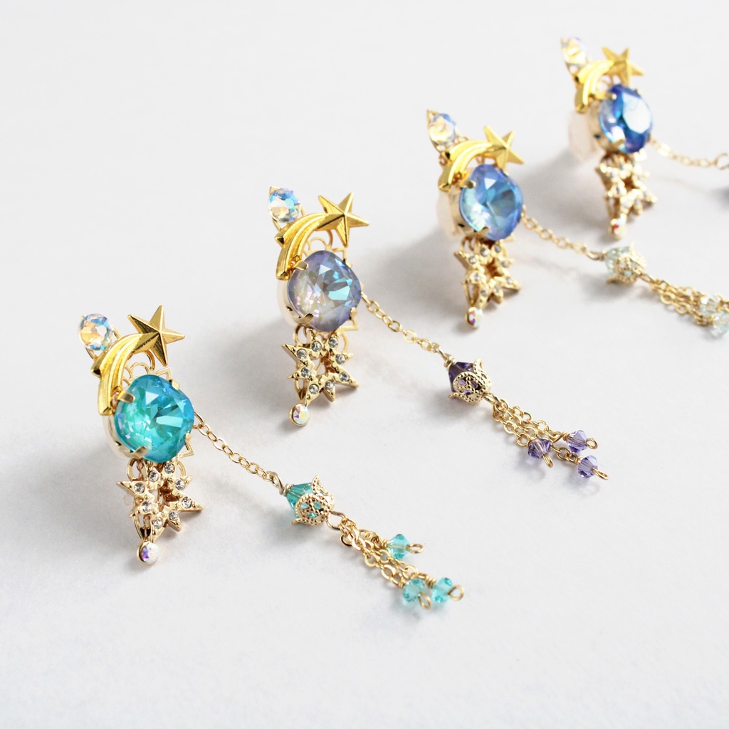流星の涙イヤーカフ(全4色)☆高品質クリスタル使用