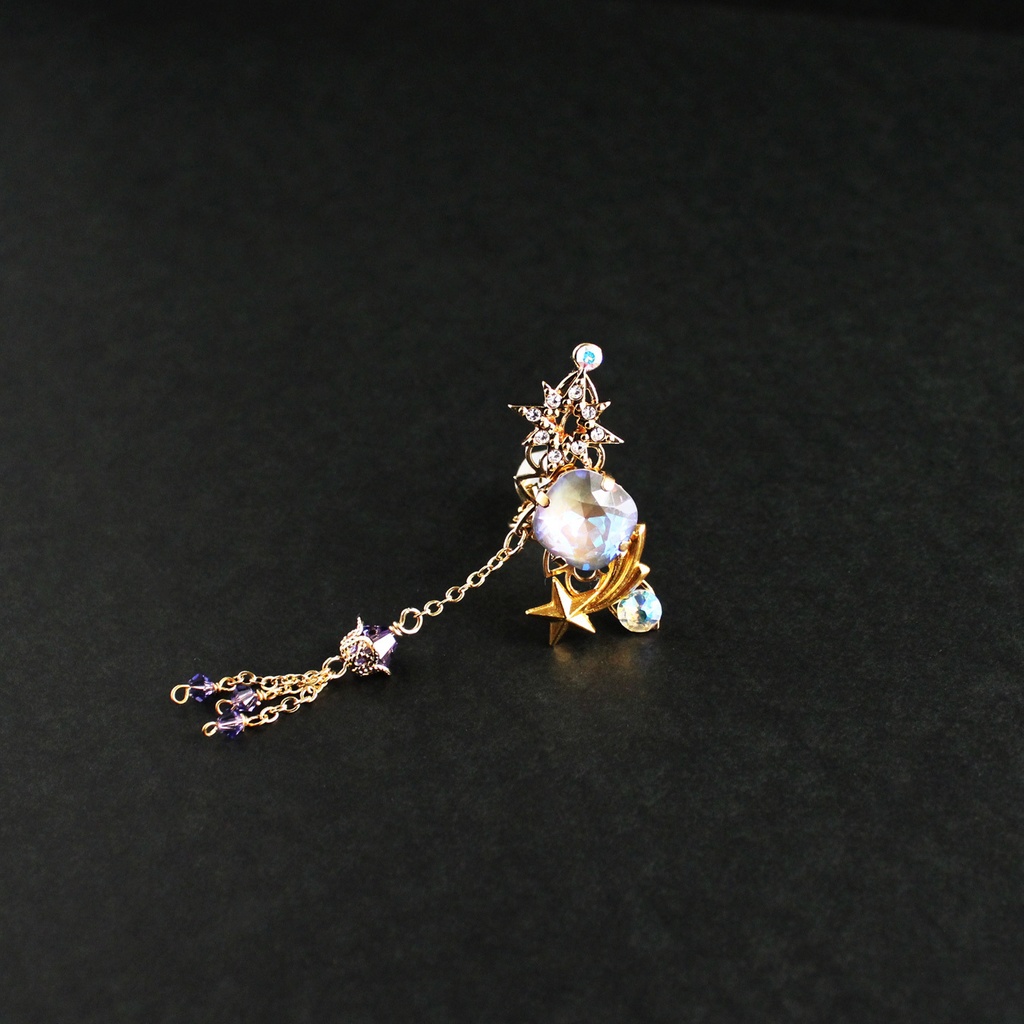 流星の涙イヤーカフ(全4色)☆高品質クリスタル使用