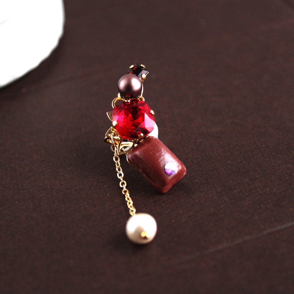 ショコラなイヤーカフ☆高品質クリスタル使用