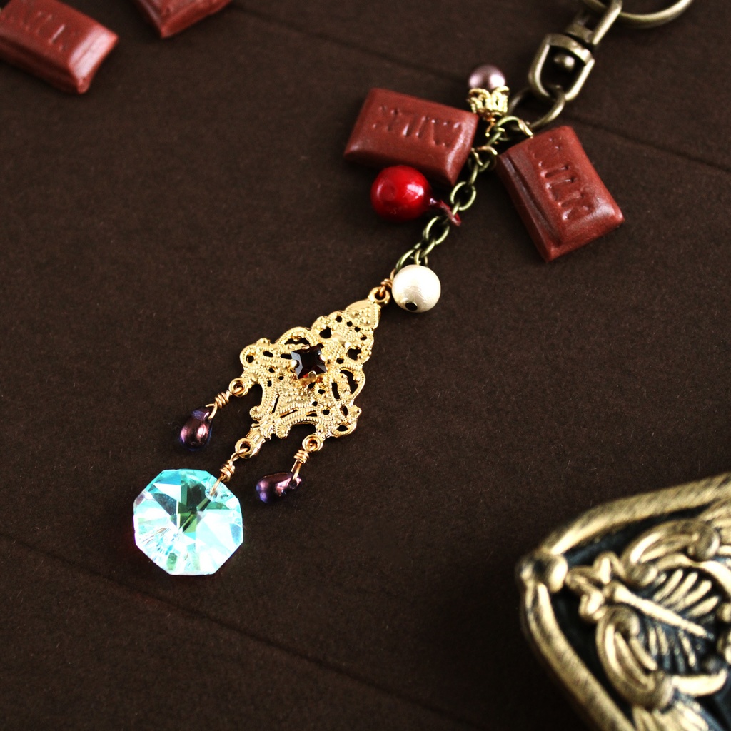 ショコラな2Wayバッグチャーム ☆車用サンキャッチャーにも♪高品質クリスタル使用