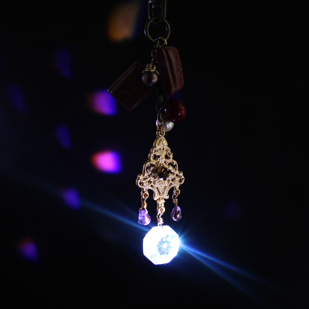 ショコラな2Wayバッグチャーム ☆車用サンキャッチャーにも♪高品質クリスタル使用