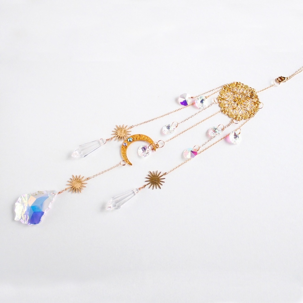 ~銀河のシャワー~ シャンデリア風サンキャッチャー(高品質クリスタル使用)