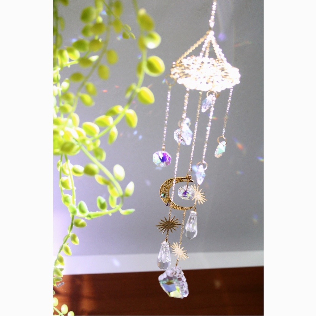 ~銀河のシャワー~ シャンデリア風サンキャッチャー(高品質クリスタル使用)
