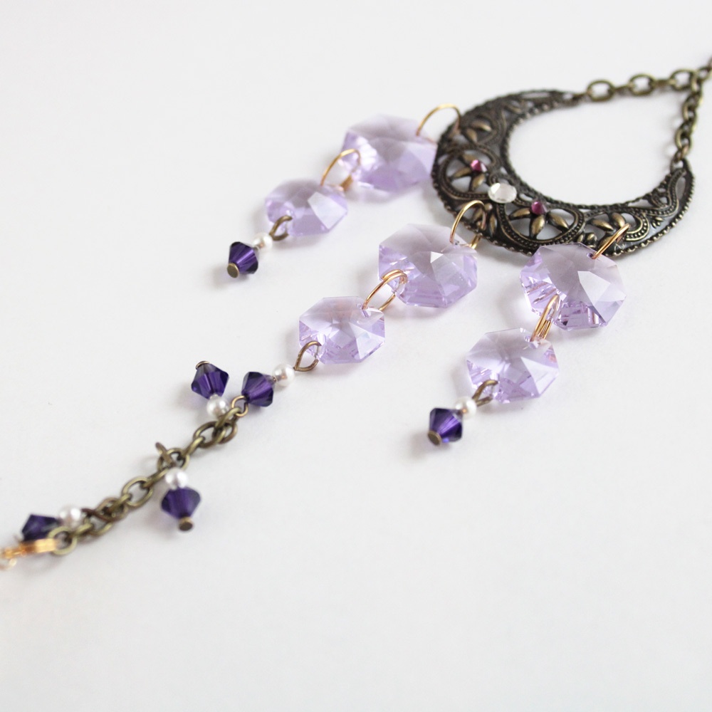 希少1点もの★藤の花サンキャッチャー(高級クリスタル使用)