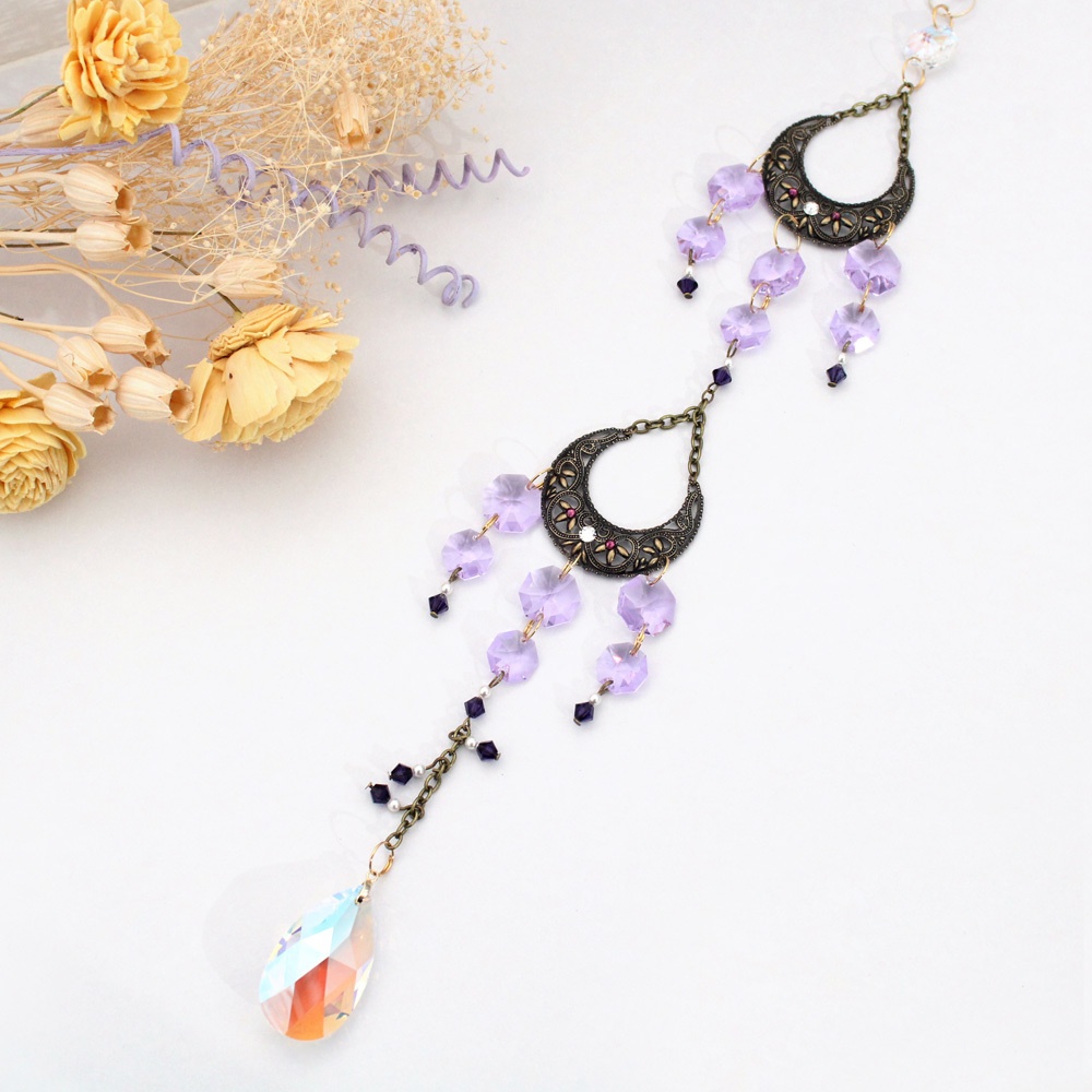 希少1点もの★藤の花サンキャッチャー(高級クリスタル使用)