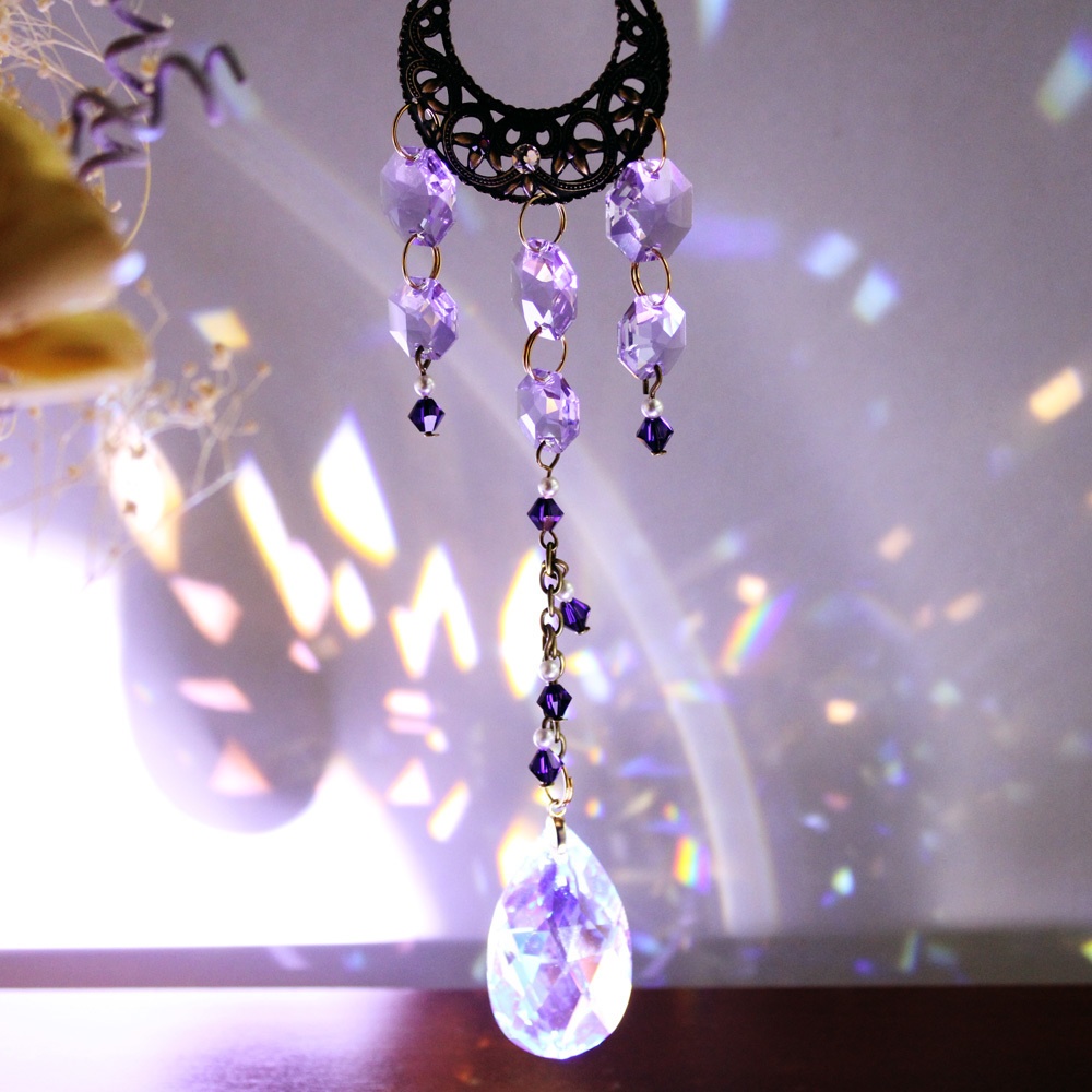 希少1点もの★藤の花サンキャッチャー(高級クリスタル使用)