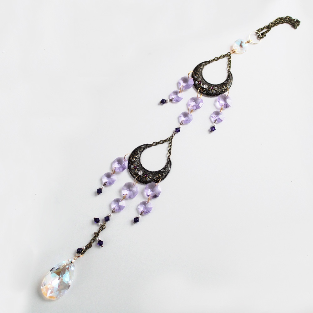 希少1点もの★藤の花サンキャッチャー(高級クリスタル使用)