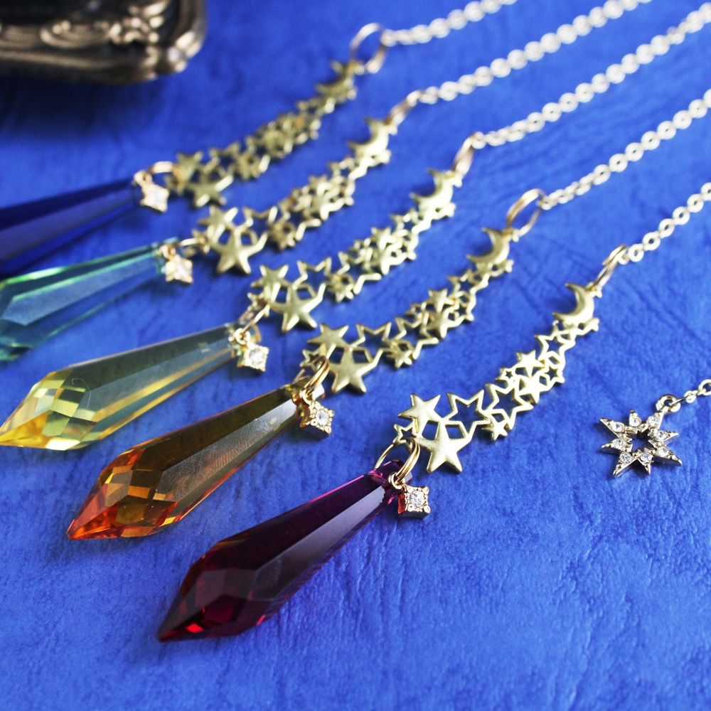 再販なし☆流星雨のペンデュラム☆全5色<高級クリスタル使用>