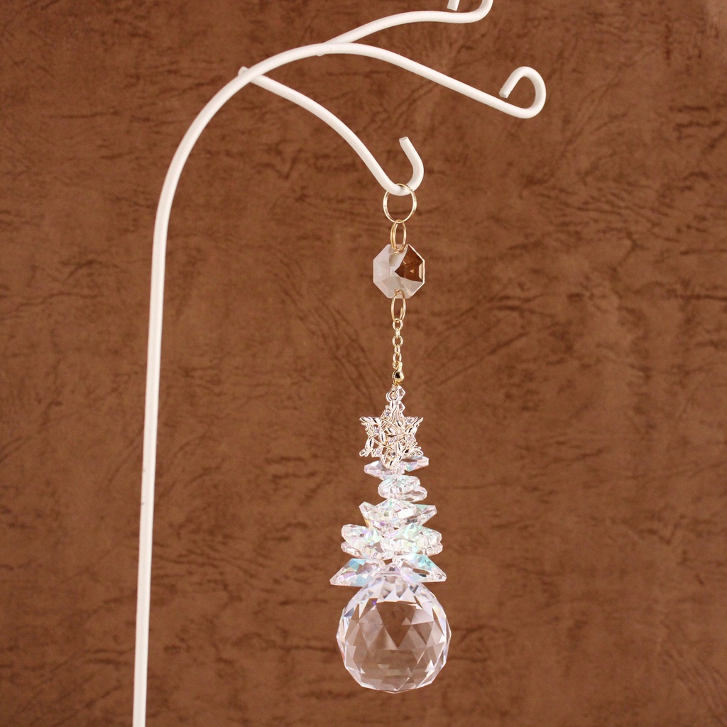 吊り下げ・置き型2way☆モミの木のサンキャッチャーVer.7【高級クリスタル使用】受注制作