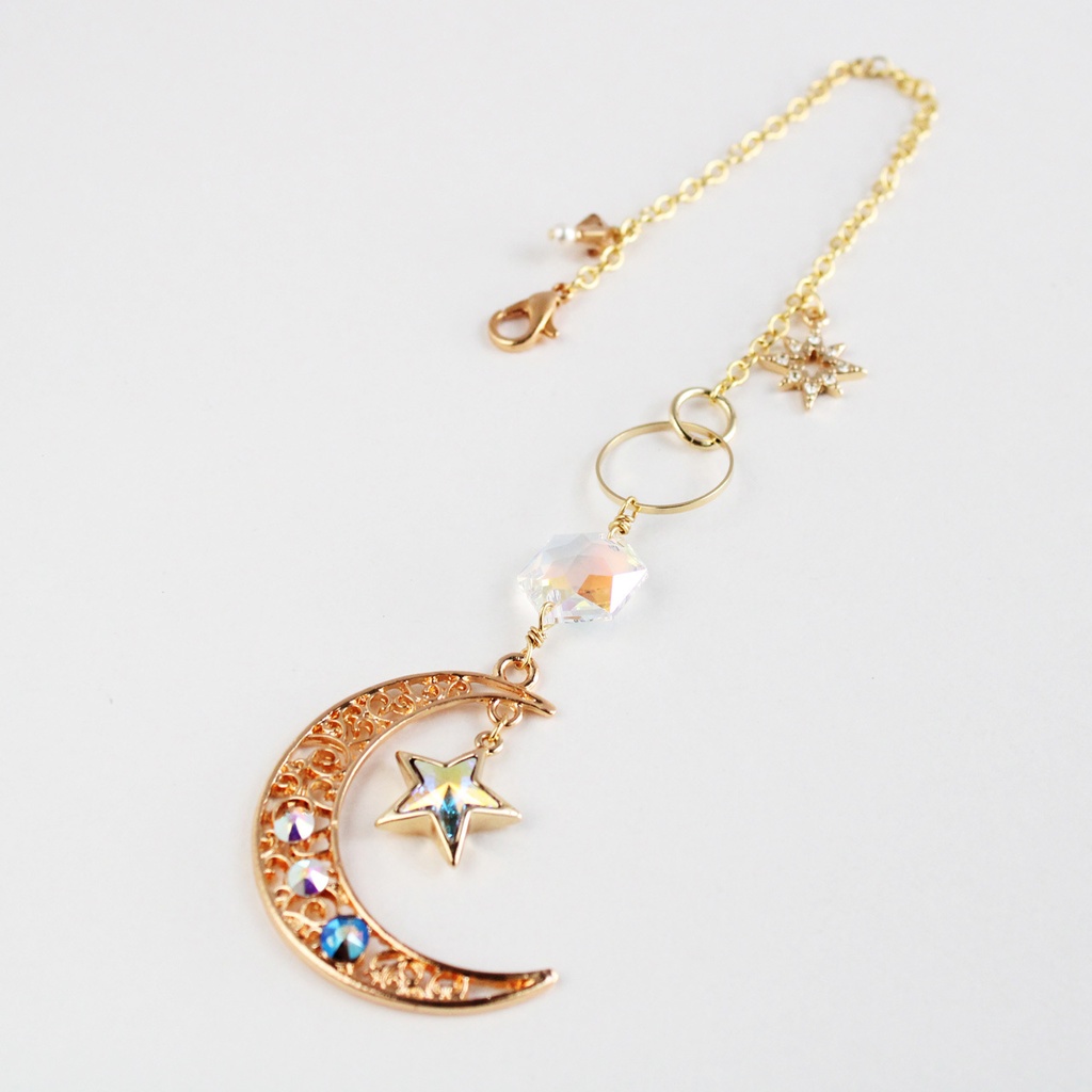 希少クリスタル★星繊月のバッグチャーム (金or銀)