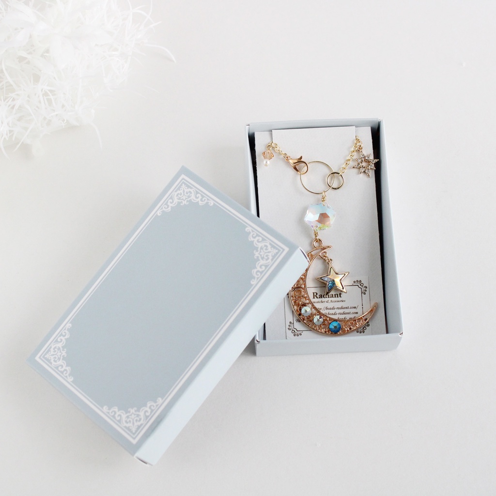 希少クリスタル★星繊月のバッグチャーム (金or銀)