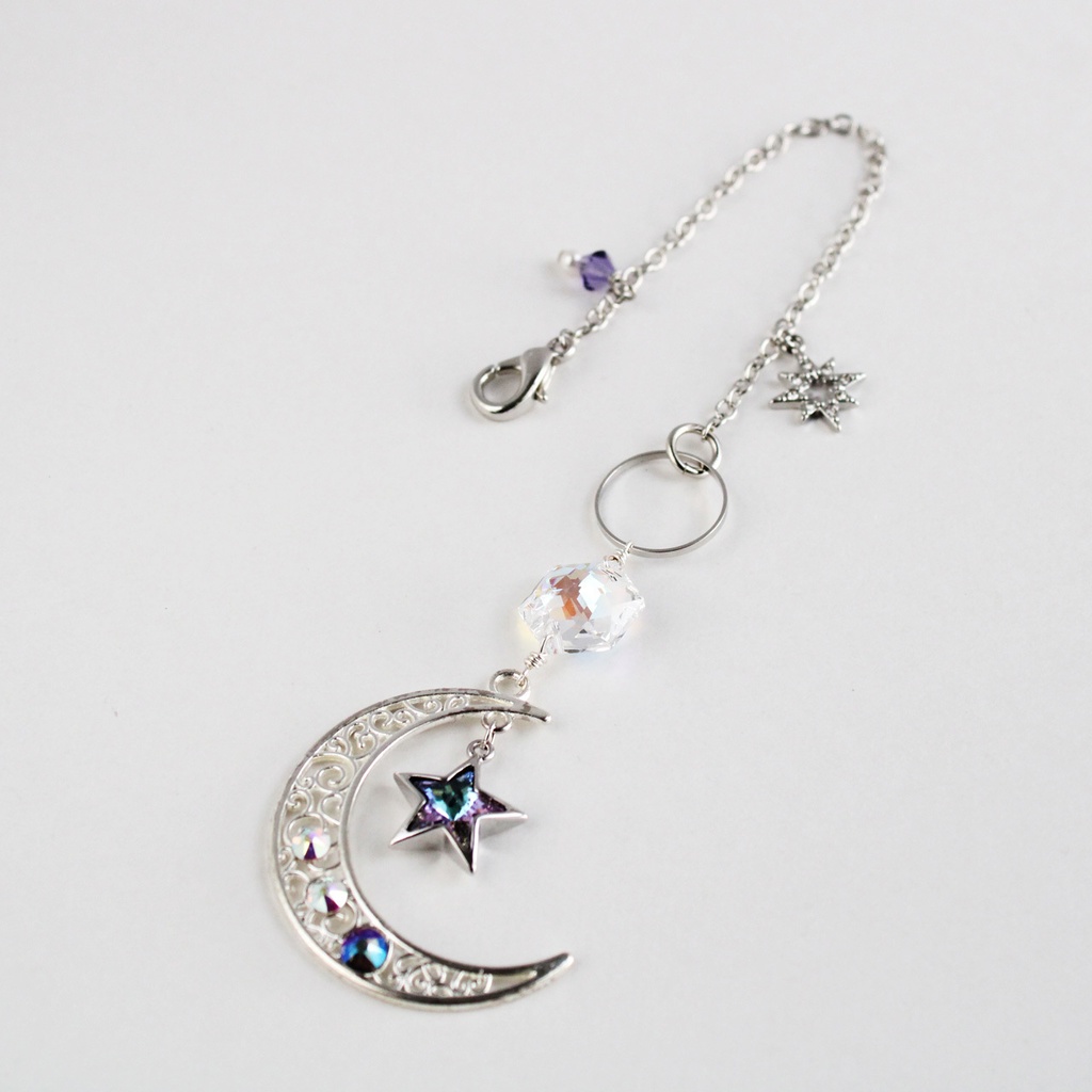 希少クリスタル★星繊月のバッグチャーム (金or銀)