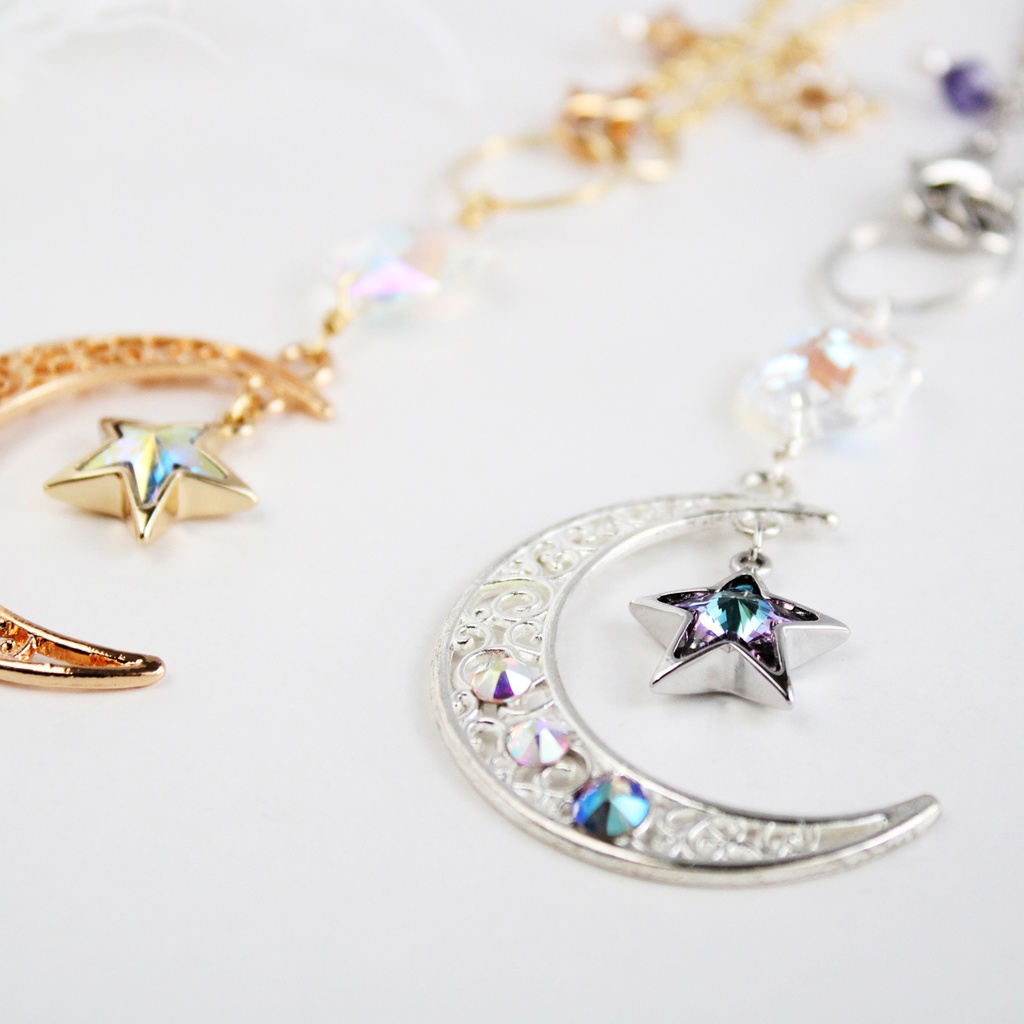 希少クリスタル★星繊月のバッグチャーム (金or銀)
