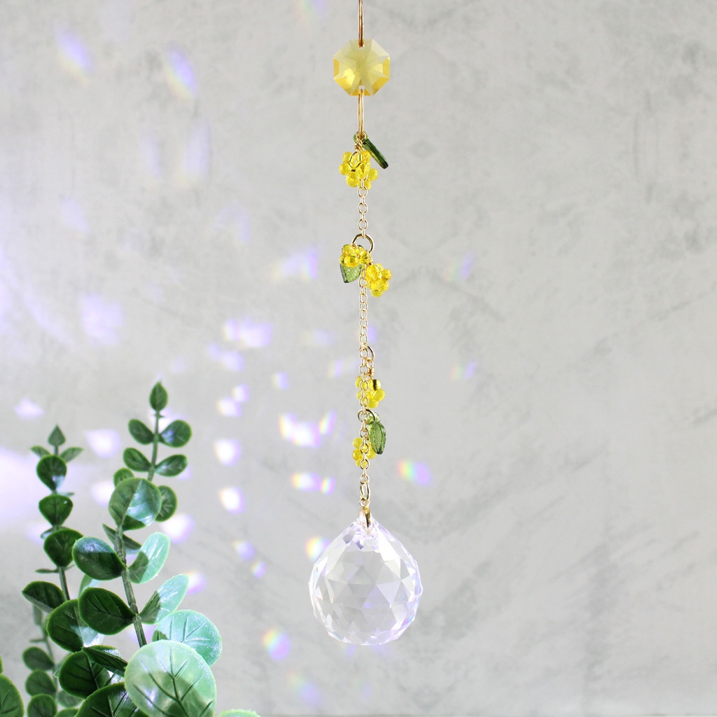 希少高級クリスタル使用 ☆ ミモザのサンキャッチャー