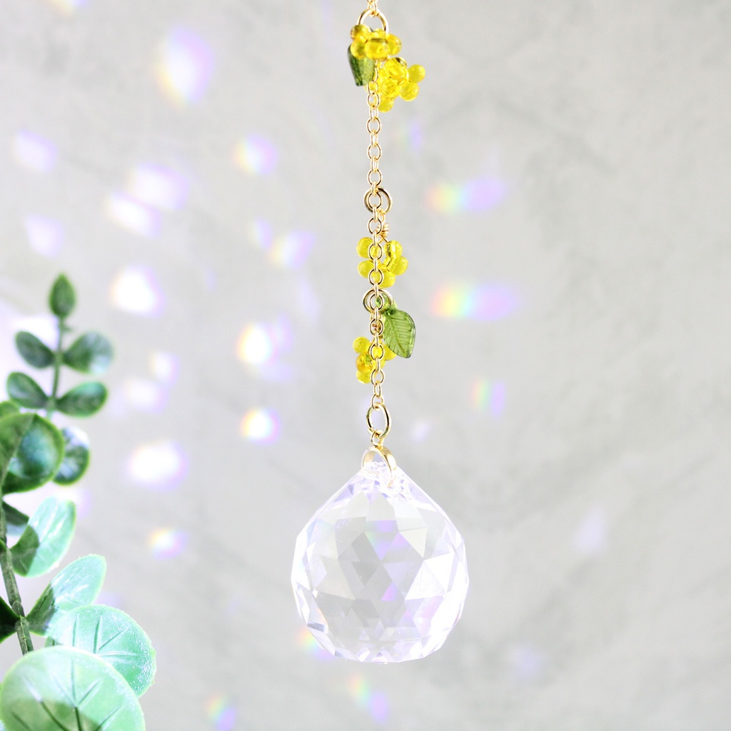 希少高級クリスタル使用 ☆ ミモザのサンキャッチャー