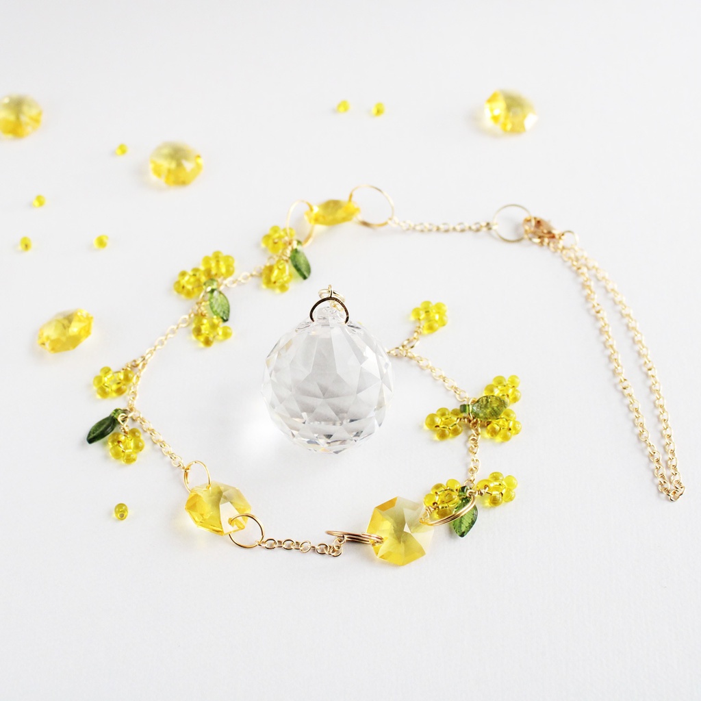 希少高級クリスタル使用 ☆ ミモザのサンキャッチャー