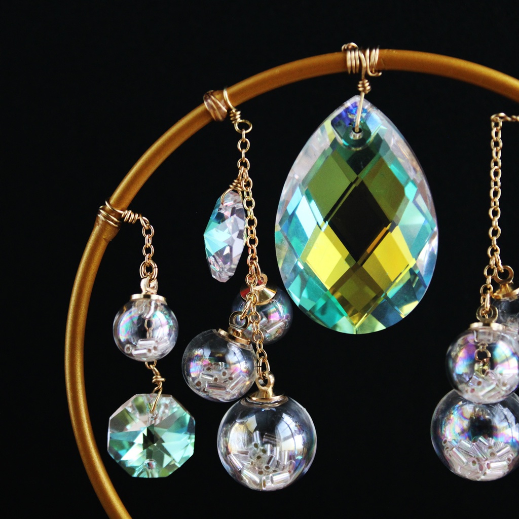 置き型☆星泡のサンキャッチャー (全2色)【高品質クリスタル使用】受注制作