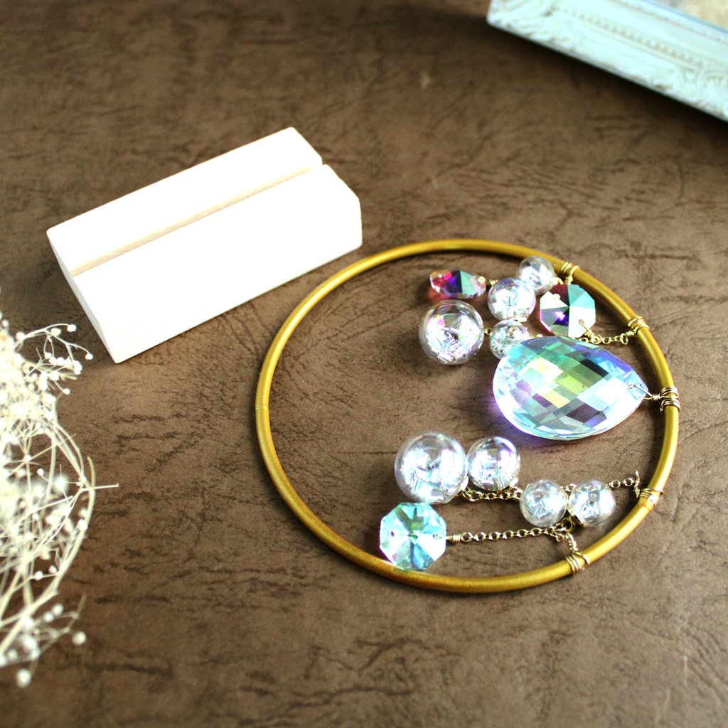 置き型☆星泡のサンキャッチャー (全2色)【高品質クリスタル使用】受注制作