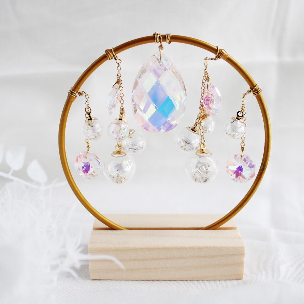 置き型☆星泡のサンキャッチャー (全2色)【高品質クリスタル使用】受注制作