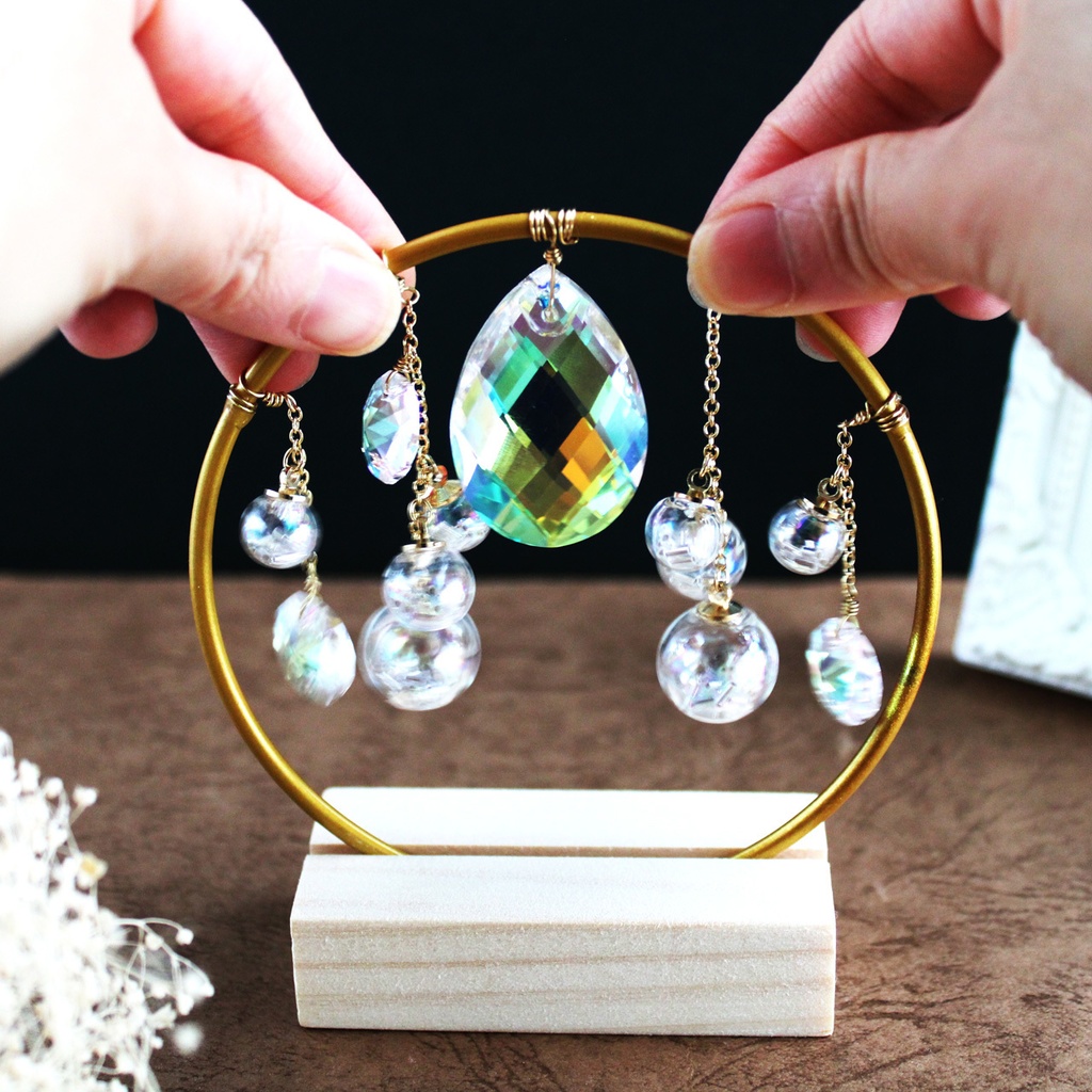 置き型☆星泡のサンキャッチャー (全2色)【高品質クリスタル使用】受注制作