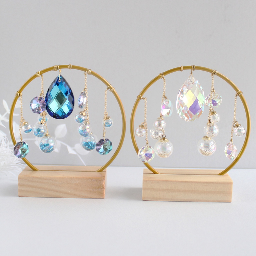 置き型☆星泡のサンキャッチャー (全2色)【高品質クリスタル使用】受注制作