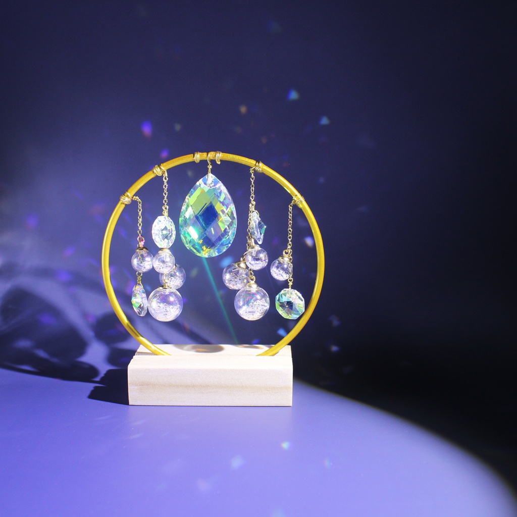 置き型☆星泡のサンキャッチャー (全2色)【高品質クリスタル使用】受注制作