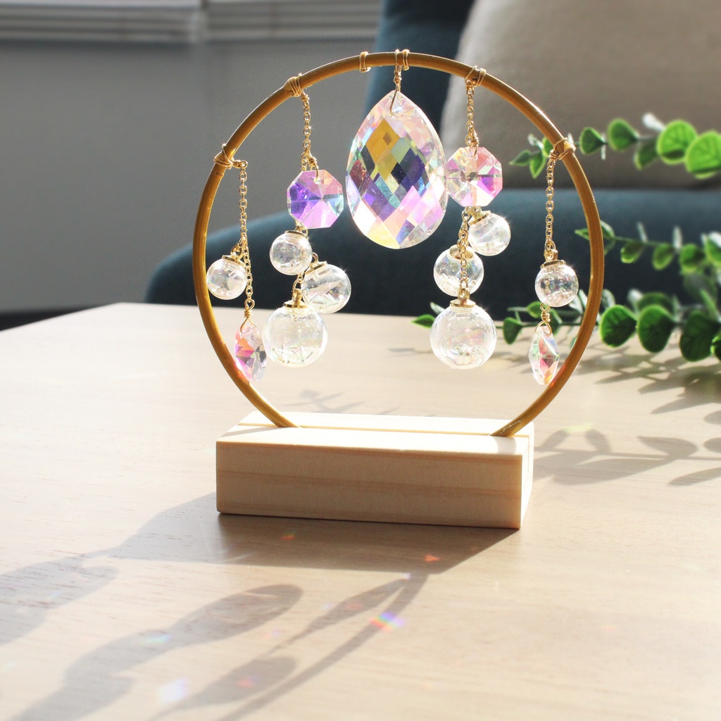 置き型☆星泡のサンキャッチャー (全2色)【高品質クリスタル使用】受注制作