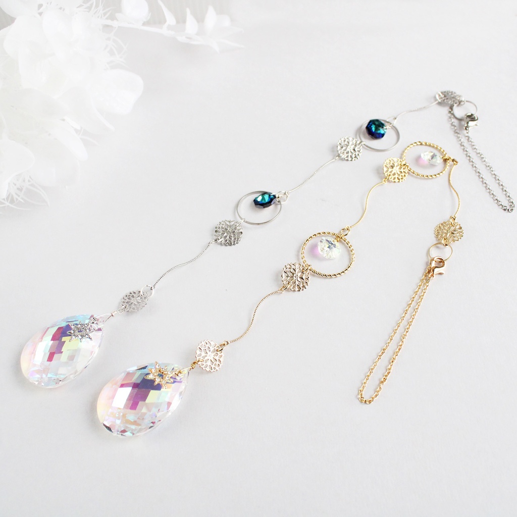 流線の星サンキャッチャー(金 or 銀)☆ 高品質クリスタル使用