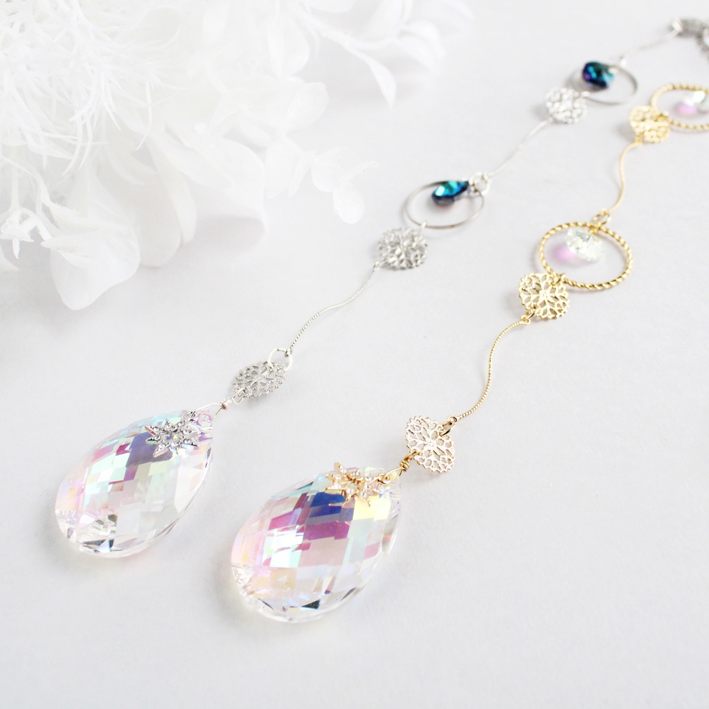 流線の星サンキャッチャー(金 or 銀)☆ 高品質クリスタル使用