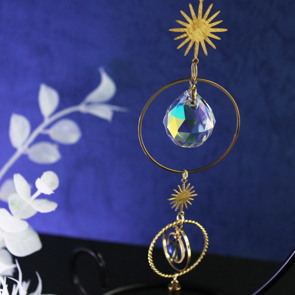 置き型 planet 惑星〜星渡りのサンキャッチャー(高級クリスタル使用)