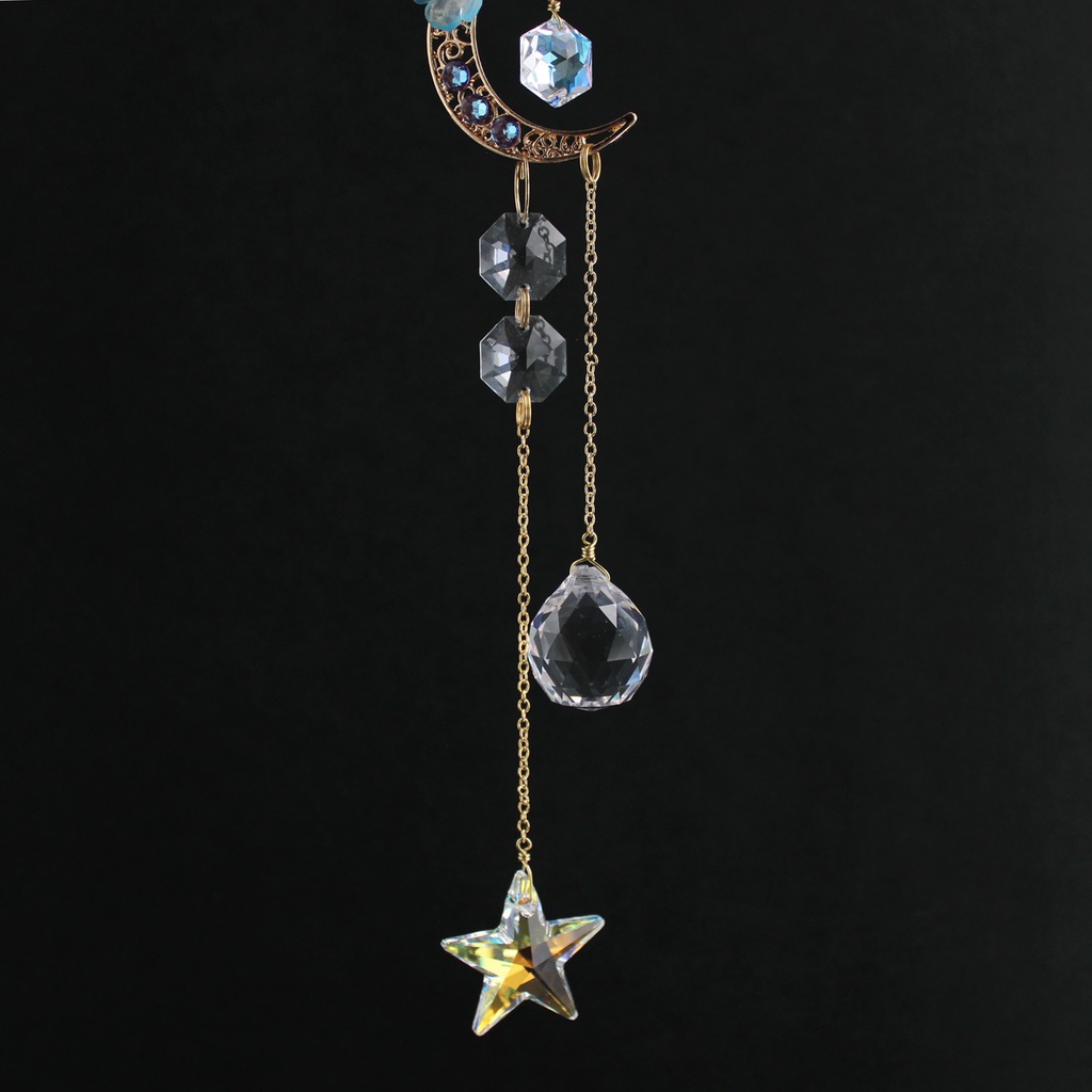 1点もの★月夜のネモフィラ サンキャッチャー全2種(希少高級クリスタル使用)