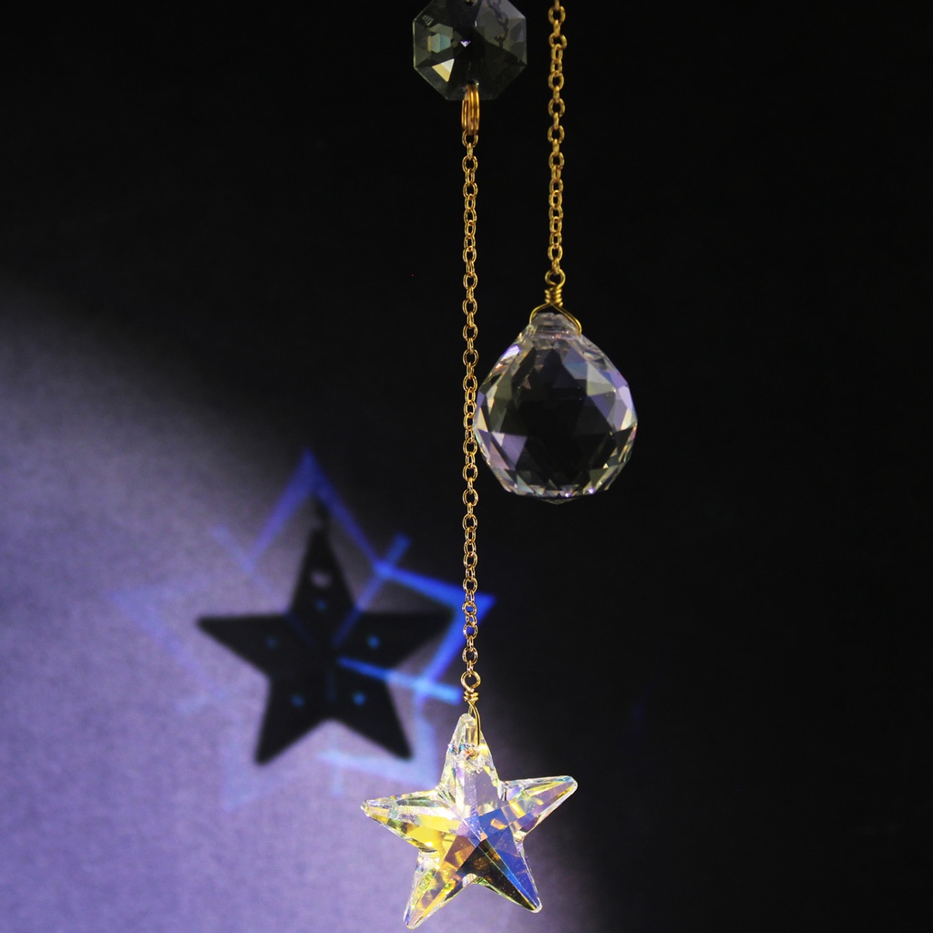 1点もの★月夜のネモフィラ サンキャッチャー全2種(希少高級クリスタル使用)