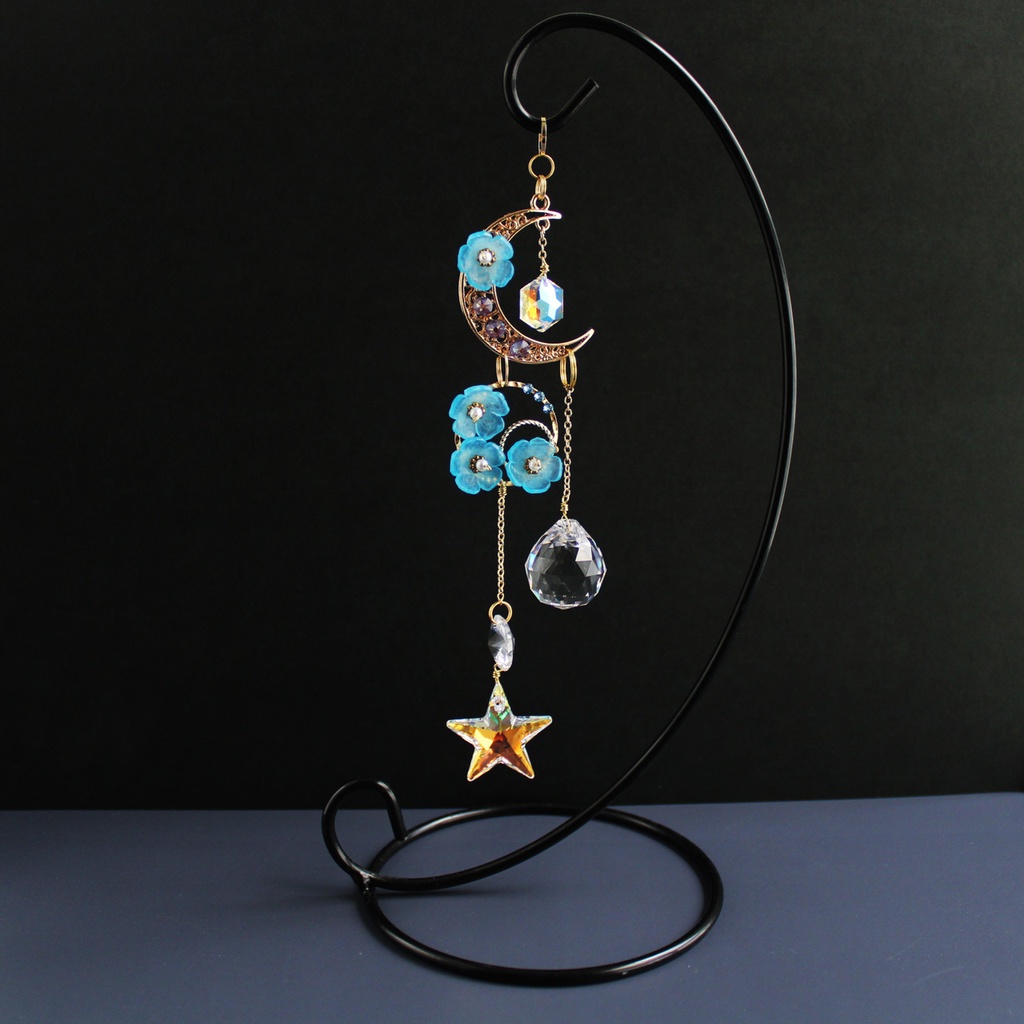 1点もの★月夜のネモフィラ サンキャッチャー全2種(希少高級クリスタル使用)