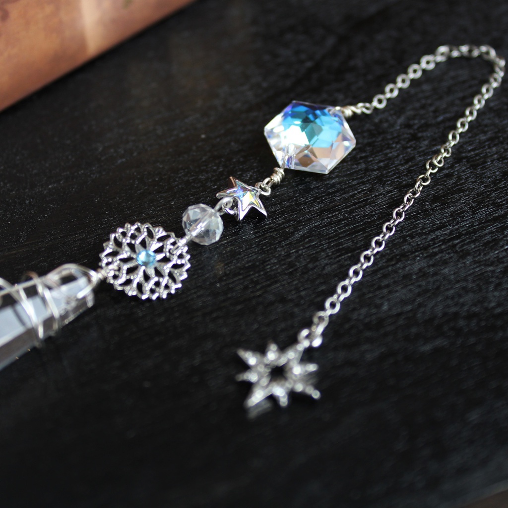 レアクリスタル使用★六芒星のペンデュラム(金と銀)<高級クリスタル使用>☆受注制作